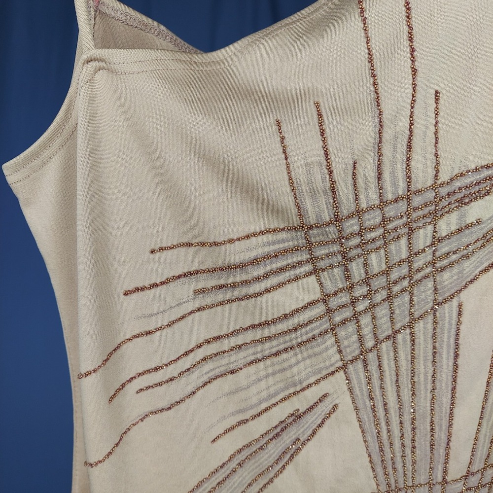 Charlotte‎ Russe Asymmetric Dress Jr Medium Brown Beaded Grunge Forest Fairy - Picture 3 of 9